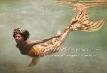 The first underwater, black mermaid model with a curly afro!!!