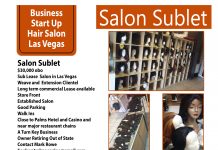 SALON SUBLET – LAS VEGAS – GUARANTEED INCOME EACH MONTH