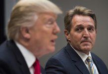 Jeff Flake compares Trump to Stalin in speech about fake news