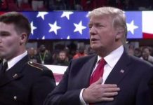 Did President Trump forget the words to the national anthem?