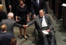 George H W Bush hospitalised a day after his wife’s funeral
