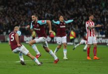 West Ham United 1-1 Stoke City: Andy Carroll's wonderful volley cancels out Peter Crouch's strike in basement battle
