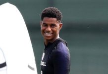 Manchester United striker Marcus Rashford returns to England training after knee injury