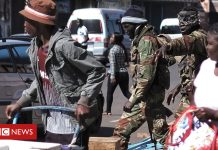 Zimbabwe election: Shops shut in Harare as army patrols