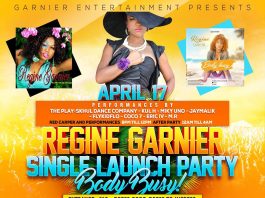 Regine Garnier Single – #BodyBusy Launch Party – April 17th
