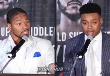 ERROL SPENCE AND SHAWN PORTER GET HEATED DURING THEIR LAS VEGAS PRESS CONFERENCE!