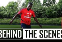 Nicolas Pepe’s first look at Arsenal training centre