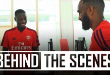 Lacazette shows Nicolas Pepe around Arsenal training centre | Behind the scenes