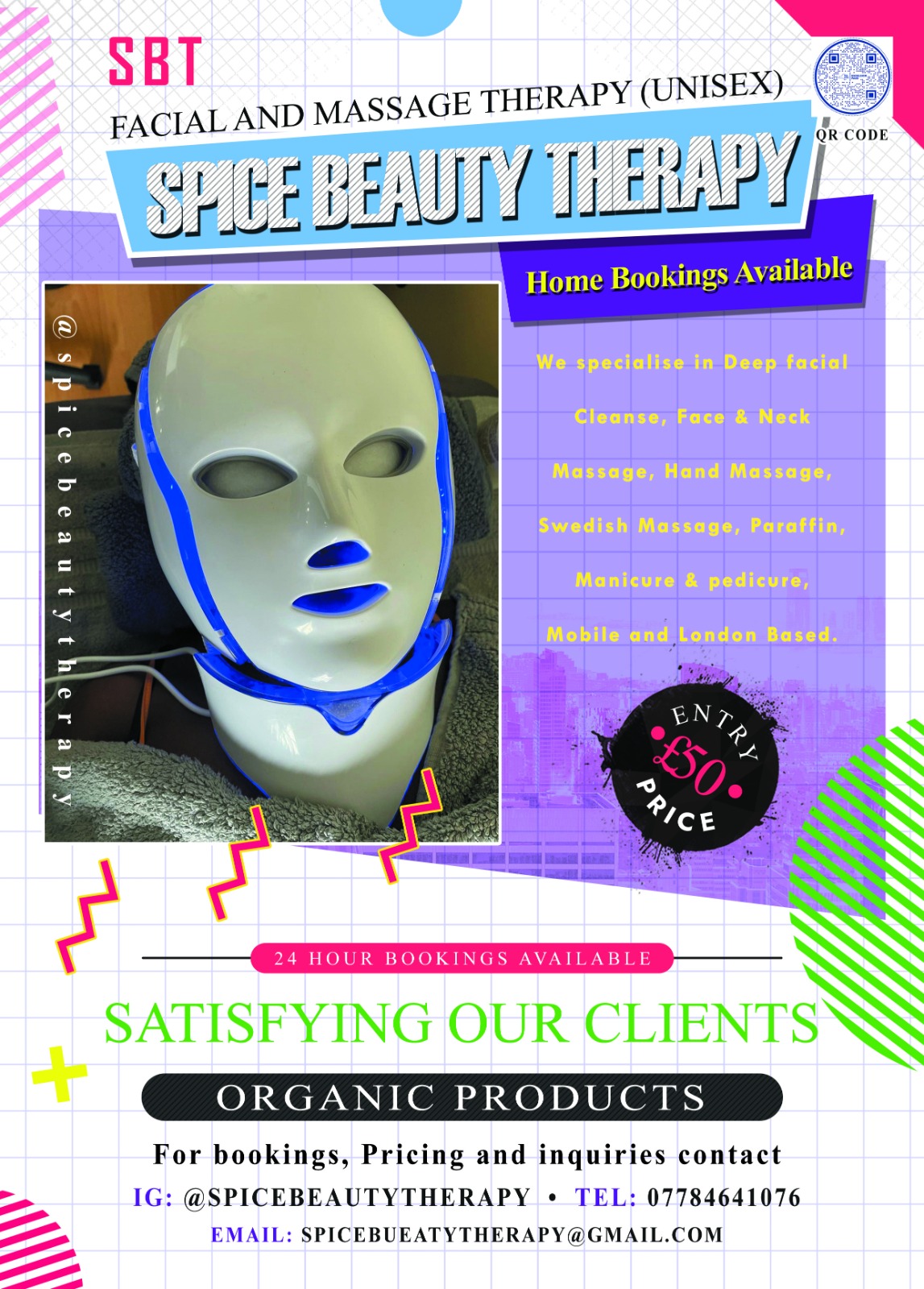 SPICE BEAUTY THERAPY – FACIAL AND MASSAGE THERAPY (UNISEX)